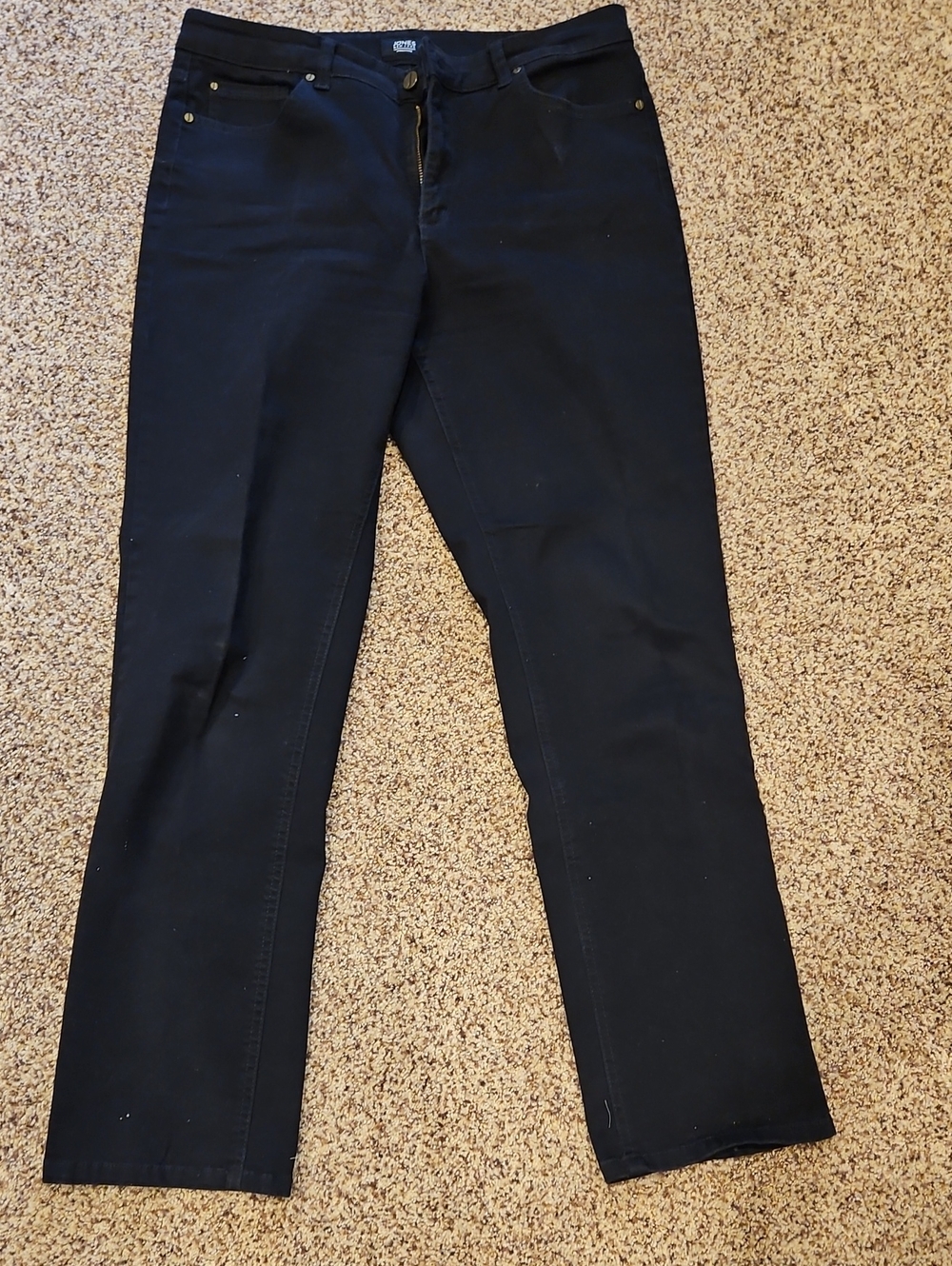 Jones New York Black Straight-Leg Stretch Jeans